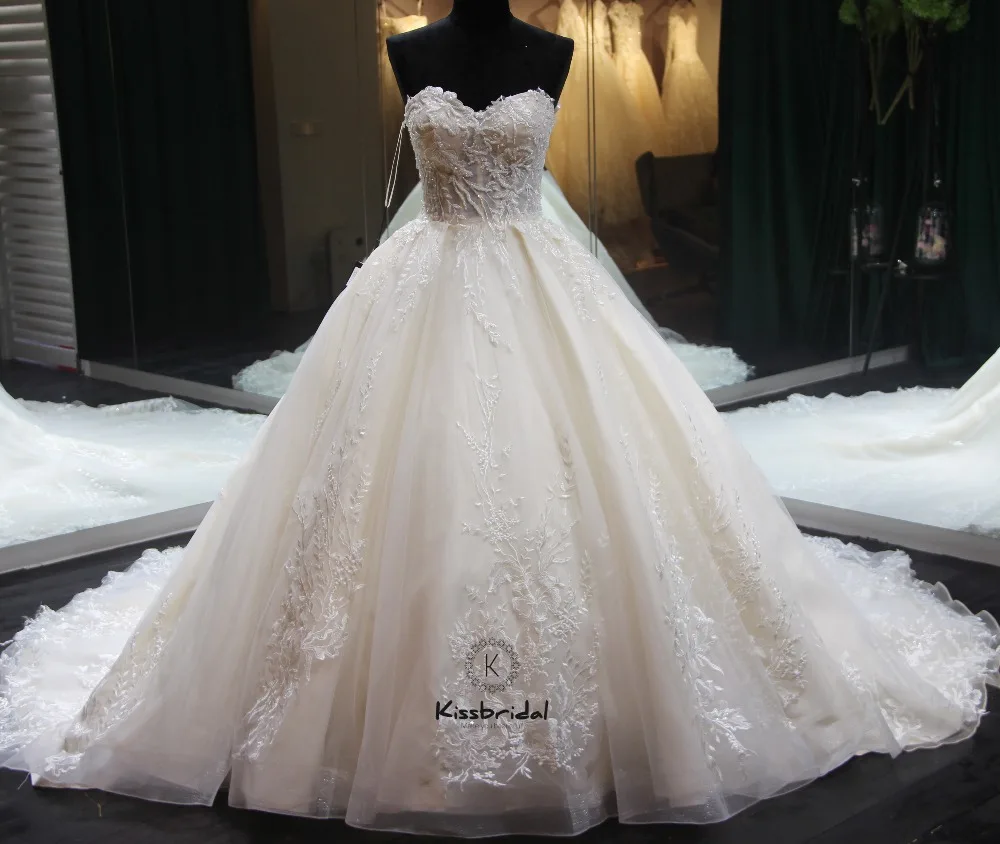 

Vestido de noiva Новое свадебное платье 2018 милое с открытыми плечами бальное платье c аппликациями кружевные свадебные платья из фатина Robe de mariee