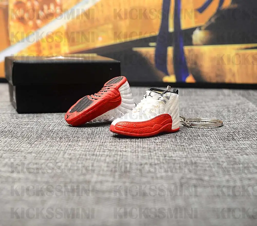 Дропшиппинг Air Jordan 1" Вишня" брелок с кроссовком 1/6 масштаб 3D Мини кроссовок JORDAN Брелок В Форме куклы аксессуар