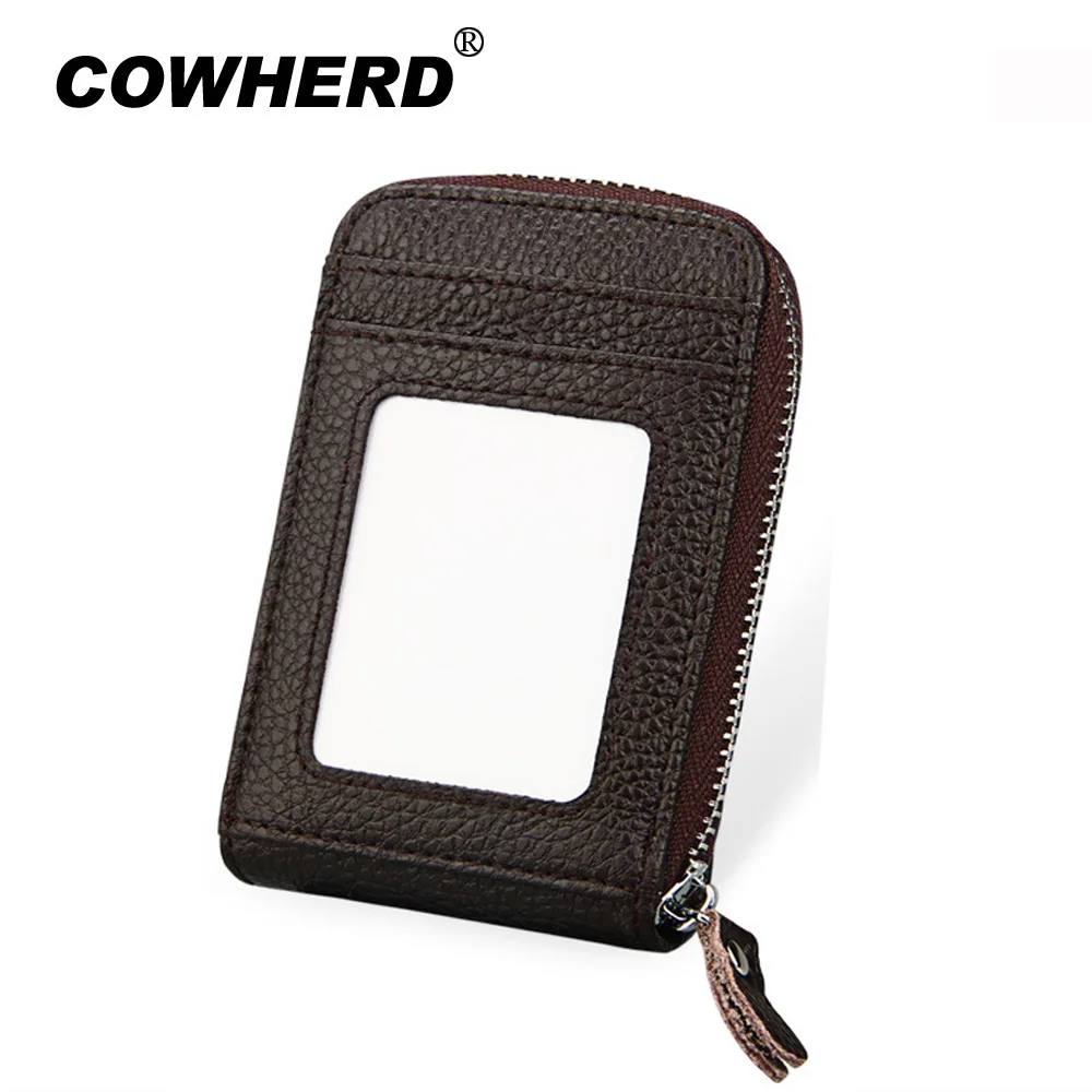 Cowherd Top Layer Genuine Cow Leather Unisex ID Card Holder 13 Slots Wallet Credit Business Cards Bag Hot selling | Багаж и сумки