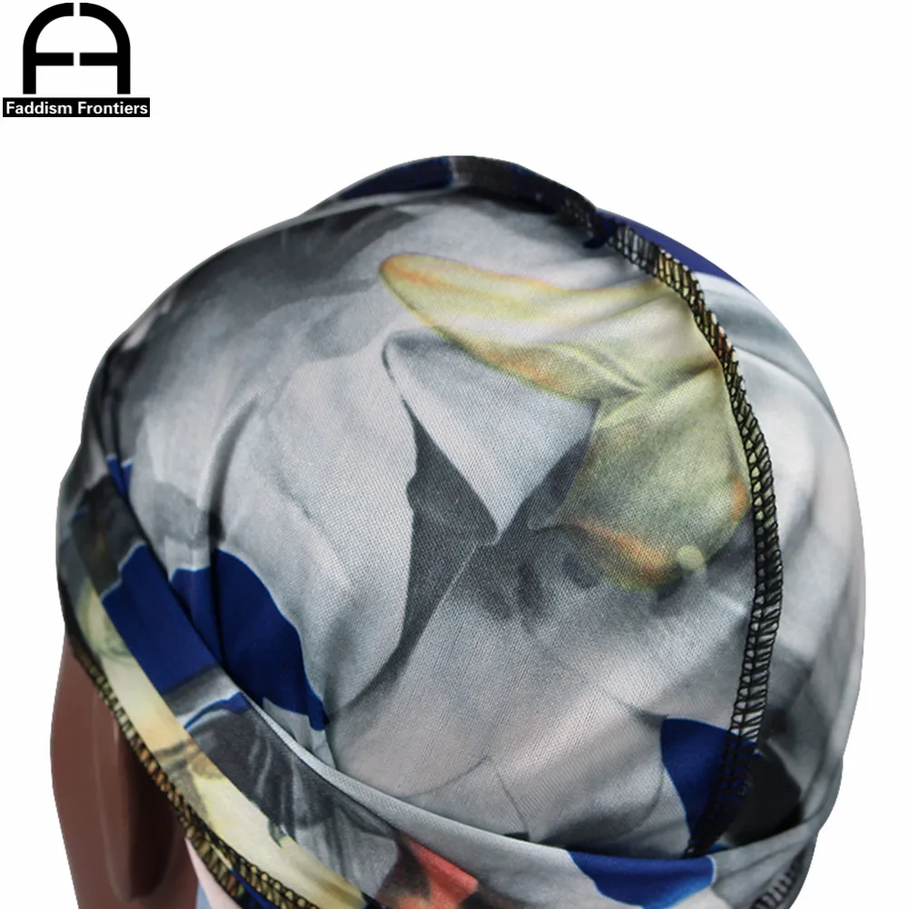 Мужская шелковая эластичная бандана Durag головной убор в виде тюрбана с длинным