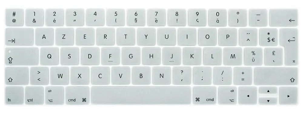 Серебристый French layout EU Keyboard Cover For macbook touchbar 13"15"A1990 A1989 A1707 A1706 AZERT Laptop Keyboard Protective Film - Цвет: Серебристый