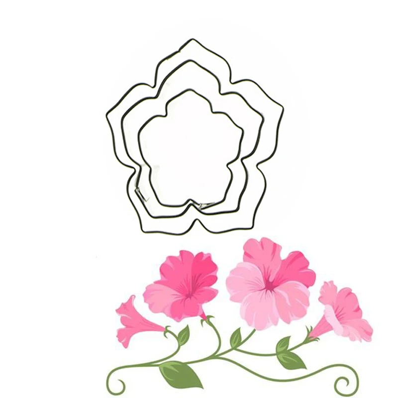 Абрикосовая 3 шт./лот Цветочная форма для печенья из нержавеющей стали утренняя