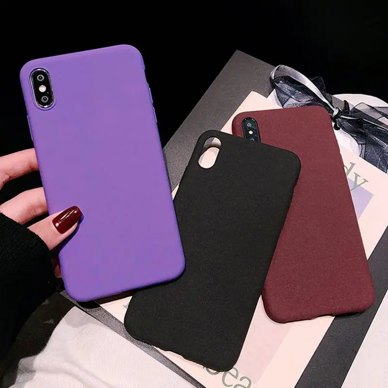 Простой простой чехол для iPhone X Xs Max XR тонкий матовый Мягкий силиконовый накладка