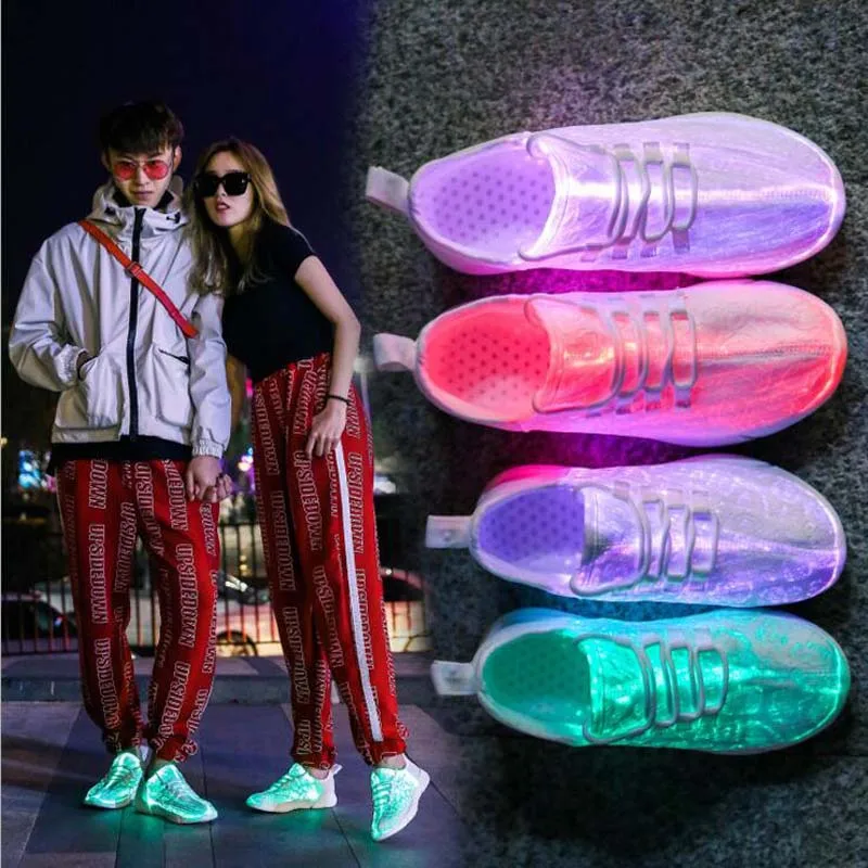 2018 new LED lighthing shoes men women casual glowing USB charging flash coconut lighting ultralight lovers | Детская одежда и