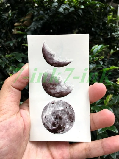 Водная переводная татуировка Минималистичная маленькая татуировка sun moon боди-арт водонепроницаемые временные фальшивые татуировки для мужчин, женщин, детей 10,5*6 см - Цвет: Сливовый