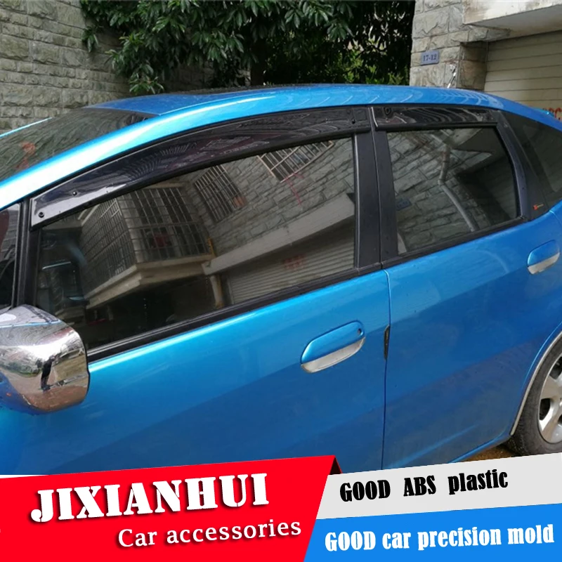 

For Honda FIT Plastic Window Visor For JAZZ 2008-2013 Vent Shades Sun Rain Deflector Guard 4PCS/SET Car Styling