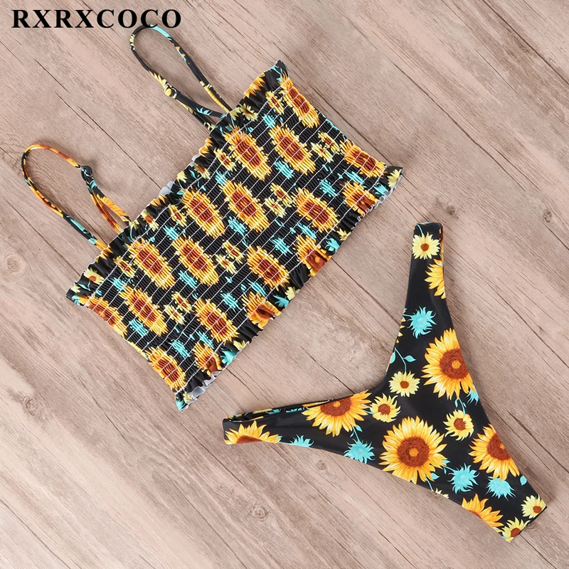 Бренд RXRXCOCO новинка бикини купальник купальники Женский комплект с принтом лето