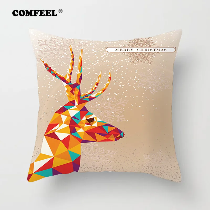 COMFEEL Лось шаблон домой декоративные Merry Рождественская Подушка вельветовый чехол