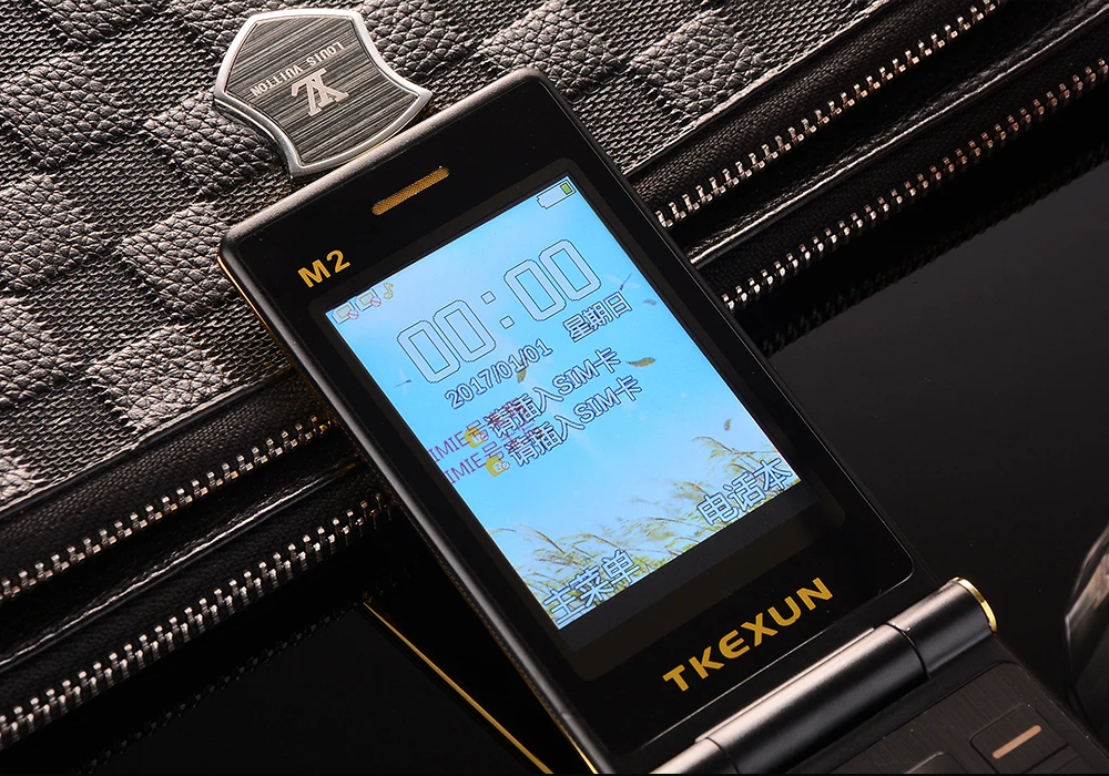 TKEXUN M2 откидной телефон 3," металлический корпус старшая двойная Sim камера MP3 MP4 сенсорный экран Роскошный сотовый телефон