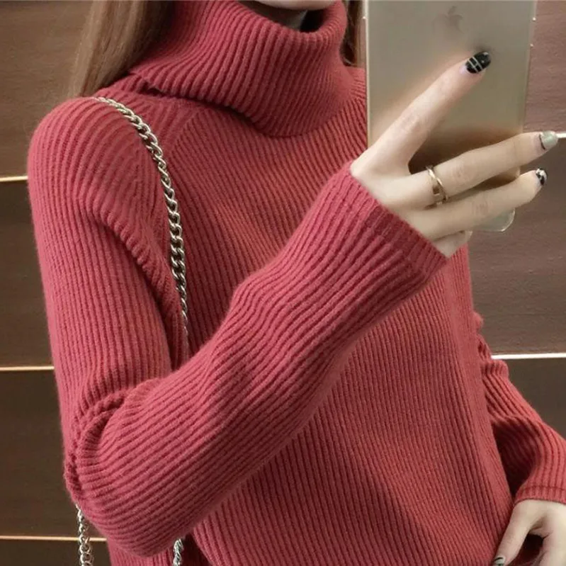 

Winter Turtleneck Sweaters Women 2021 New elastic knitted sweater female Casual Warm Basic Pullovers Autumn oversized Jumpers