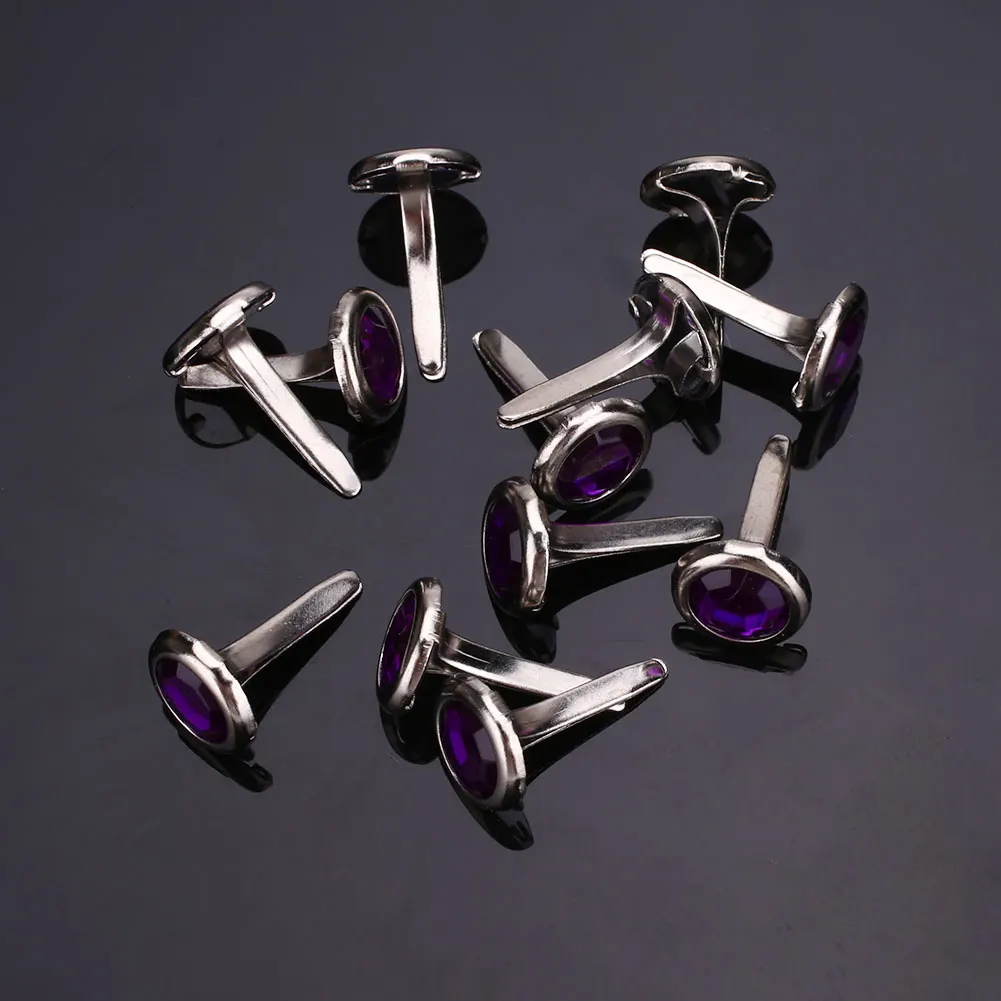 Purple DIY 20 шт./пакет мини Стразы Brads украшение, скрапбукинг украшения подарок 7 видов цветов 8 см - Цвет: Purple