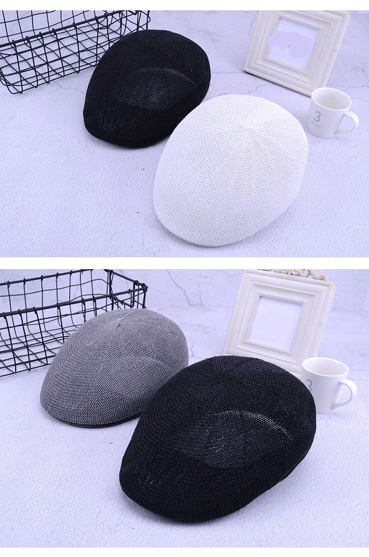 Новая мода лето женский берет шляпа Британский Повседневный кепки Gorras льняные солнцезащитные очки мужской солнцезащитный козырек дышащий соломенный берет кость