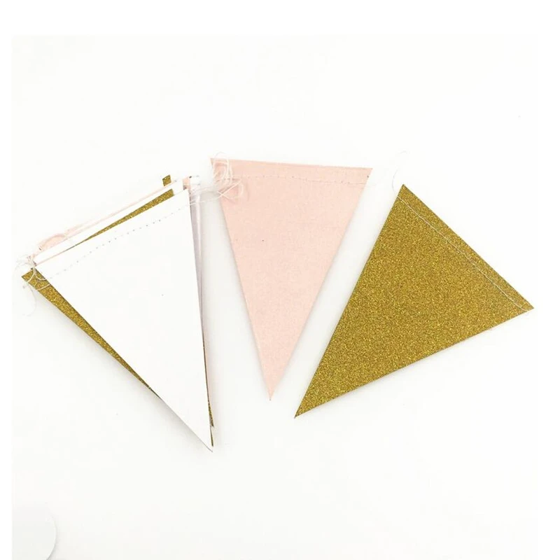 Блестящая треугольная Бумажная гирлянда в виде флага 1 комплект 3 м баннер на