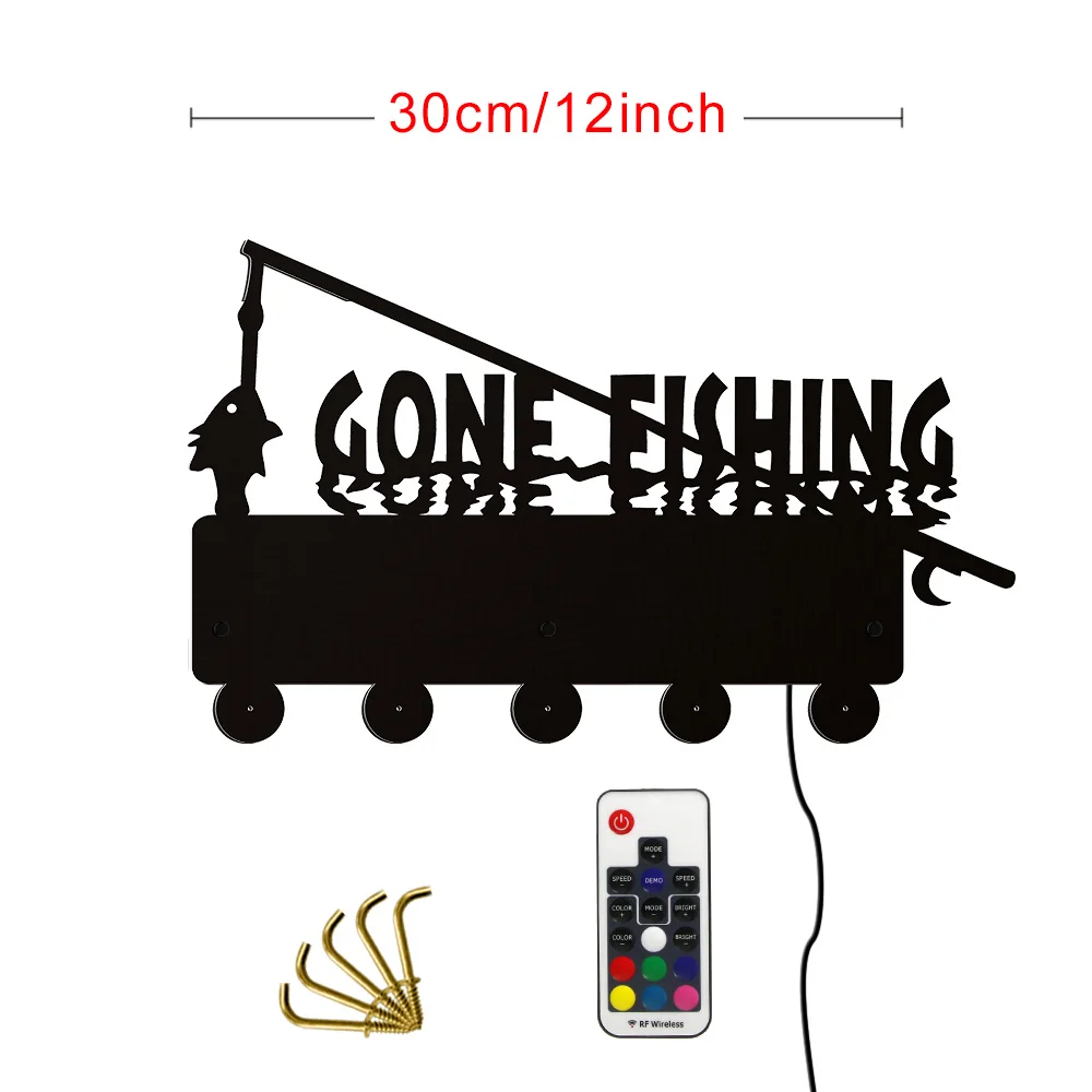 

Gone Fishing Decorative Wall Hooks Creative Fishing Clothing Rack Hooks Wall Mounted Hanger Unique Home Decorations