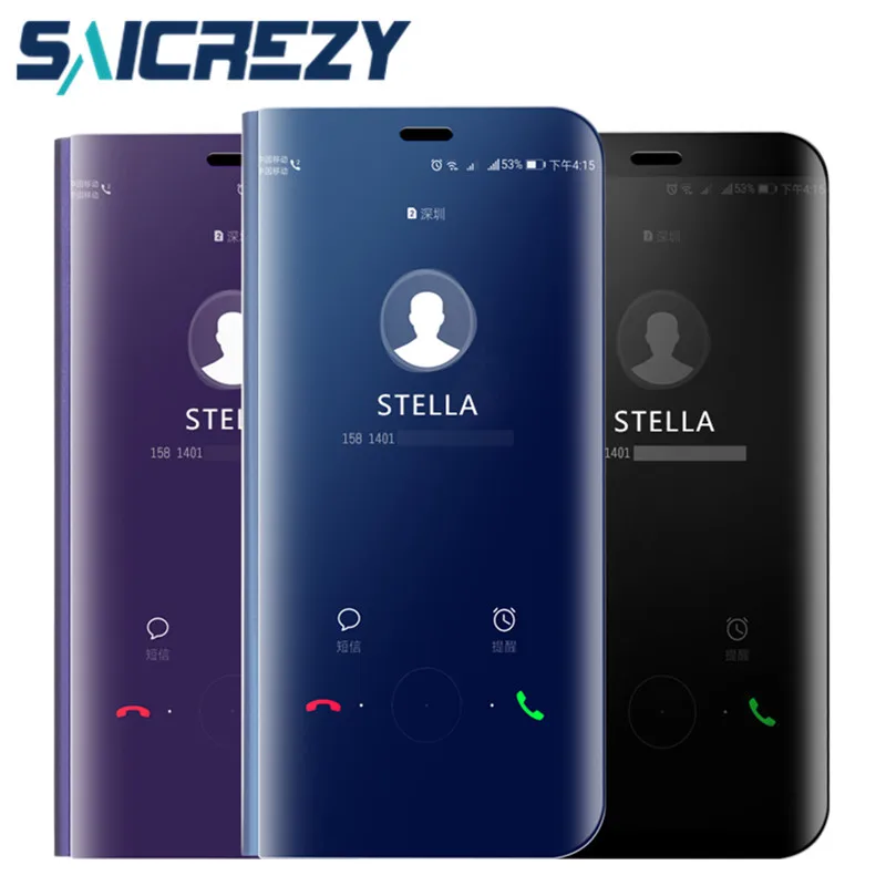 Зеркальный флип чехол для Huawei P20 Mate 20 10 Pro P30 lite P Smart Z Y7 2019 Honor 9X 8A honor чехол|cover for