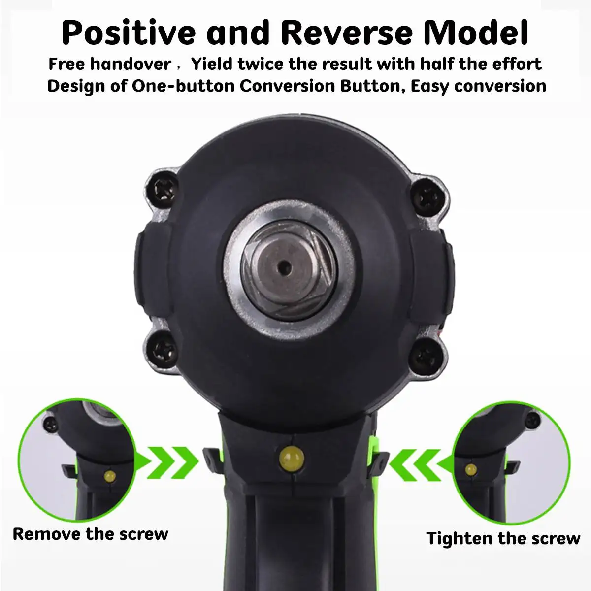 doersupp Electric Impact Wrench Cordless Infinitely Electric Wrench with LED Light Brushless Impact Rechargeable Lithium Battery
