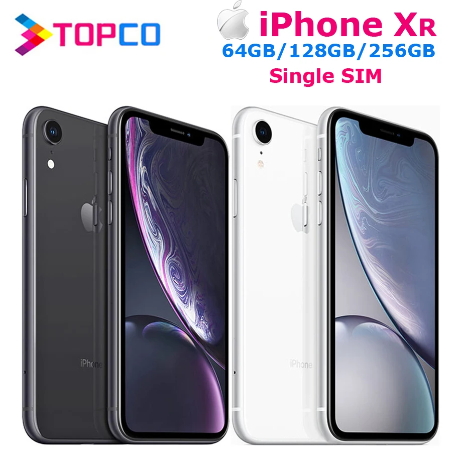 Apple iPhone XR заводской разблокированный мобильный телефон 4G LTE 6," шестиядерный 12 МП и 7 мп ram 3 ГБ rom 64 Гб/128 ГБ/256 ГБ NFC