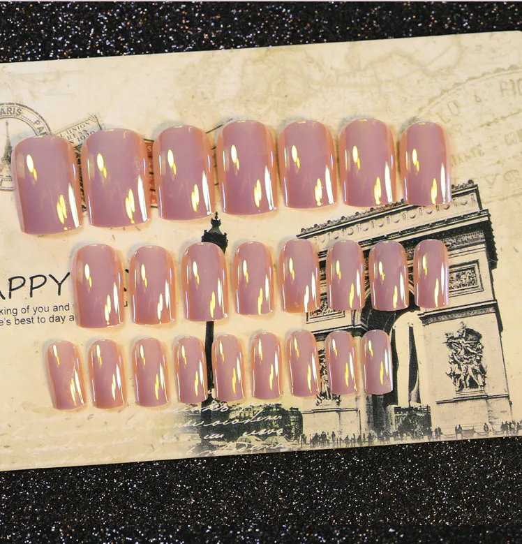 Профессиональные Розовые накладные ногти 24 шт./компл. высококачественные с