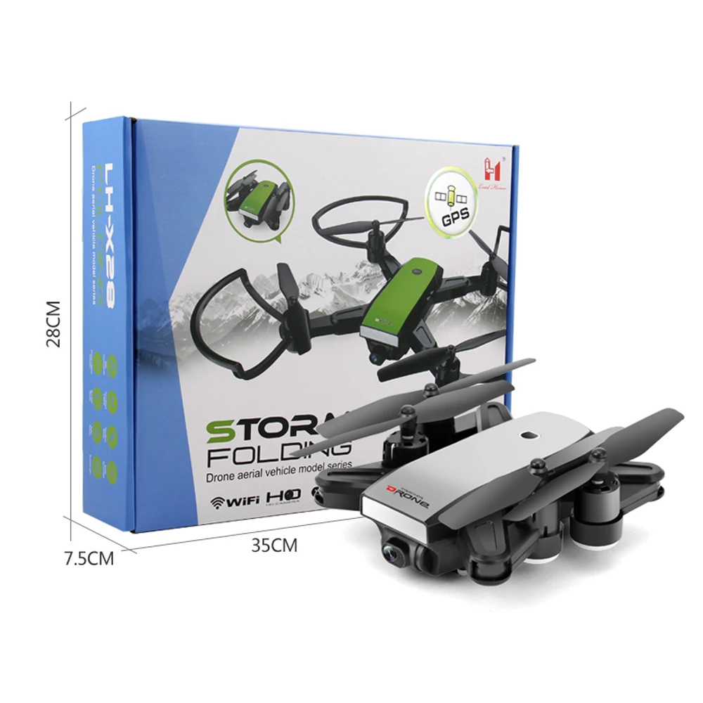 EBOYU LH-X28GWF, двойной gps FPV 2,4G, 4 оси, RC Квадрокоптер, складной Дрон с камерой HD 720 P/1080 P, Wifi, Безголовый режим, Радиоуправляемый Дрон RTF