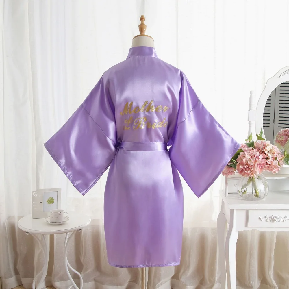 Модный Шелковый халат невесты для мамы с золотым буквенным принтом сексуальное