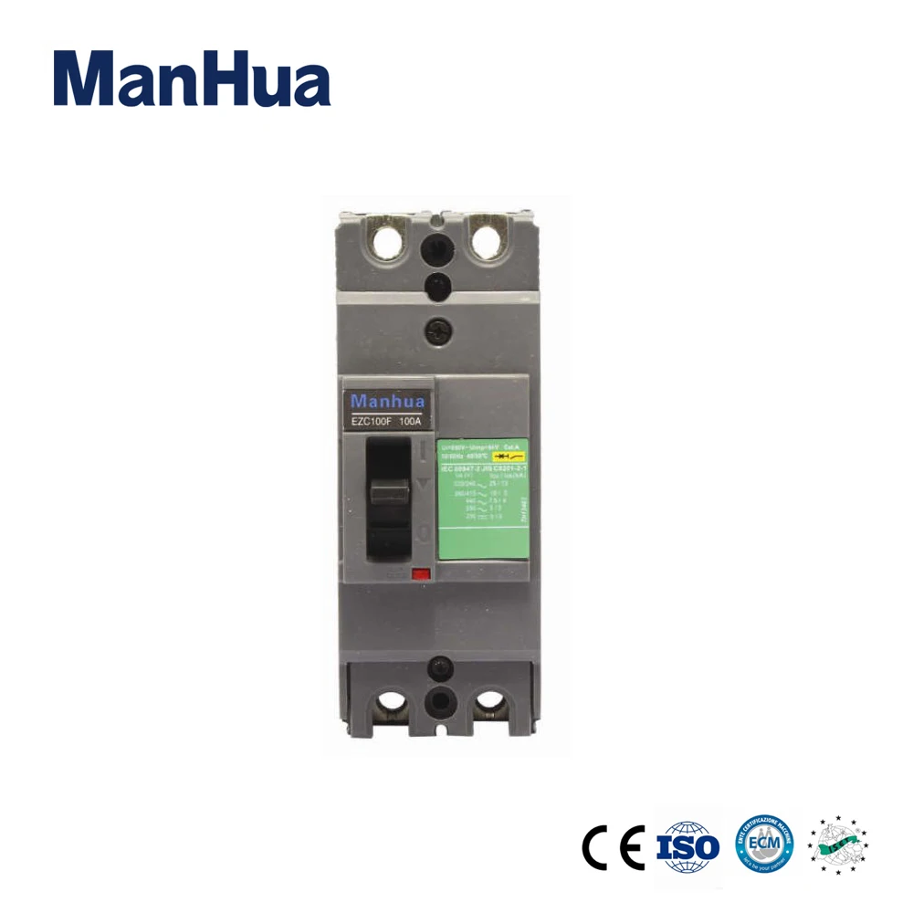 Mahua Электрический автоматический EZC-100F 100A двухполюсный Литой чехол автоматический выключатель