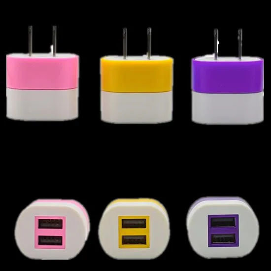 200 шт./лот Новый 2.1A + 1A Ес сша Dual usb порт Ac главная зарядное устройство адаптер