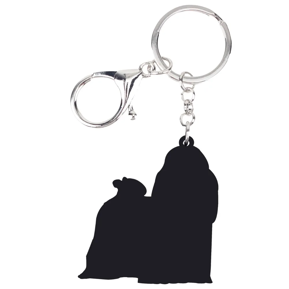 Bonsny Милые Акриловые китайские брелки с собакой Shih Tzu модные животными ювелирные