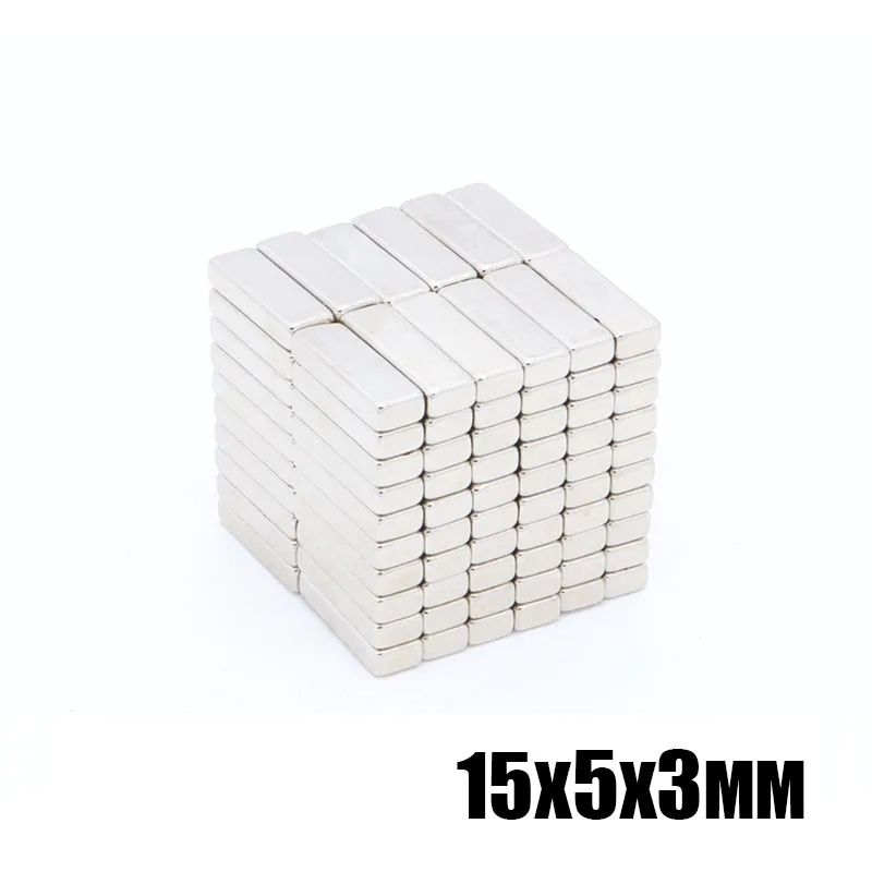 

50pcs/lot 15x5x3 mm N35 Strong Square NdFeB Rare Earth Magnet 15*5*3 mm Neodymium Magnets 15mm x 5mm x 3mm