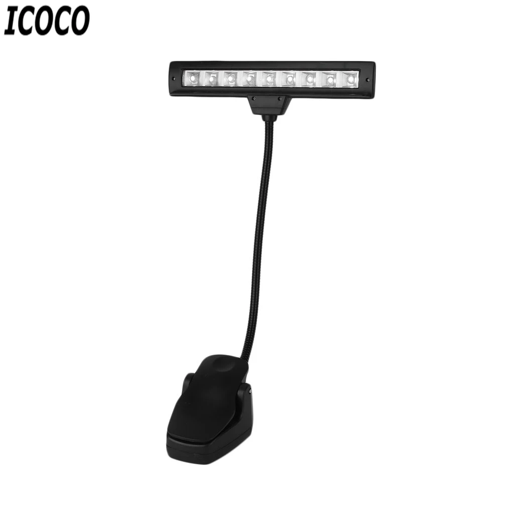 ICOCO 1pcss Портативный 9 светодиодов 12 В клип лампа гибкий свет зарядка Музыка
