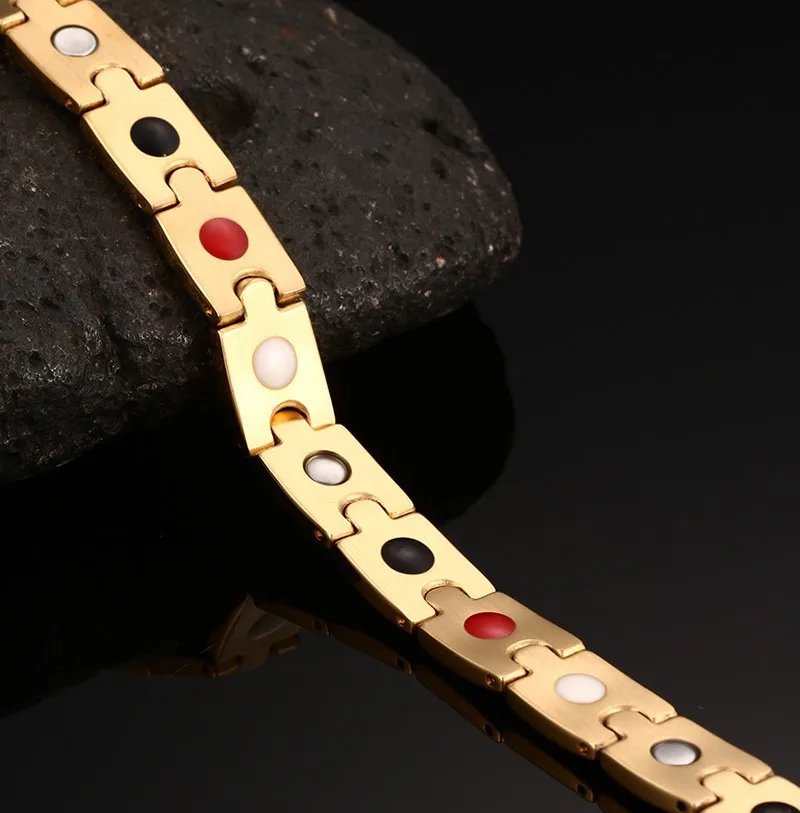 Высокое качество здоровья магнит золотой цвет браслеты для женщин голограмма