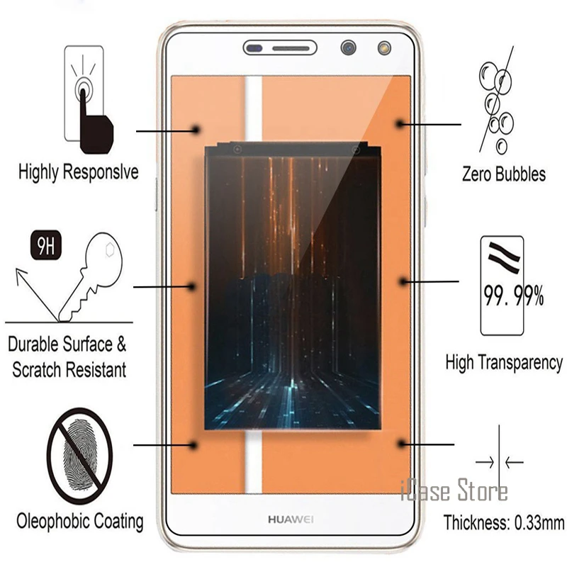 С уровнем твердости 9 H покрытие Экран закаленное Стекло для huawei Y5 2017 MYA L02 L03