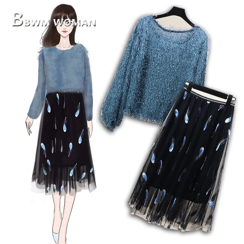 Женский комплект из блузки и юбки Розовая фея весна 2019| |