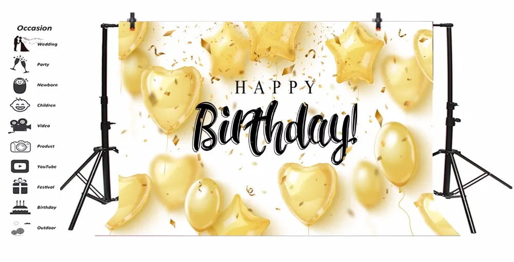Laeacco воздушные шары на день рождения праздничные ленты портретные фоны для