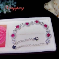 xin yi peng 925 silver plated white gold inlaid natural ruby bracelet the women bracelet beautiful and generous