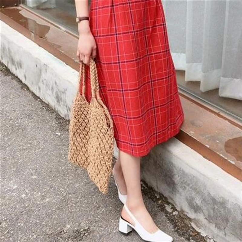 Женская плетеная пляжная сумка сетчатая соломенная без подкладки дамская на