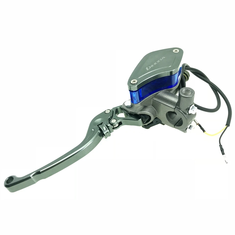 Titanium Left Мотоцикл 22 мм 7/8 ''руль поршня 14 мм гидравлический тормоз сцепления насос главный цилиндр с M10 зеркало монтажные отверстия ручка - Цвет: Titanium Left