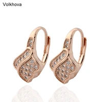 fashion earrings hot sales charming jewelry aaa cz 585 gold color drop earrings for women christmas gift