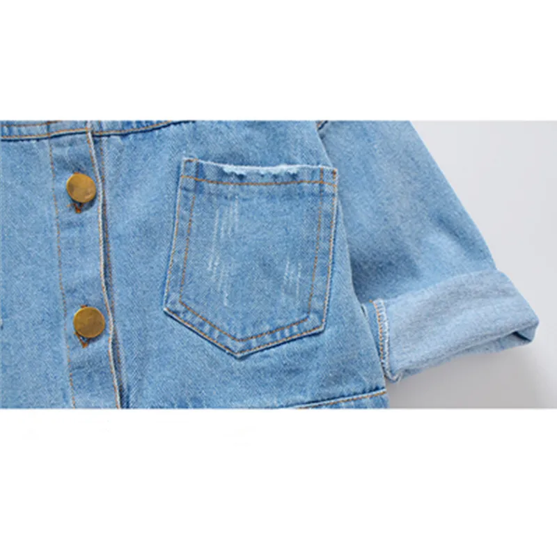 Джинсовое пальто для девочек От 3 до 8 лет одежда новые модные дизайнерские