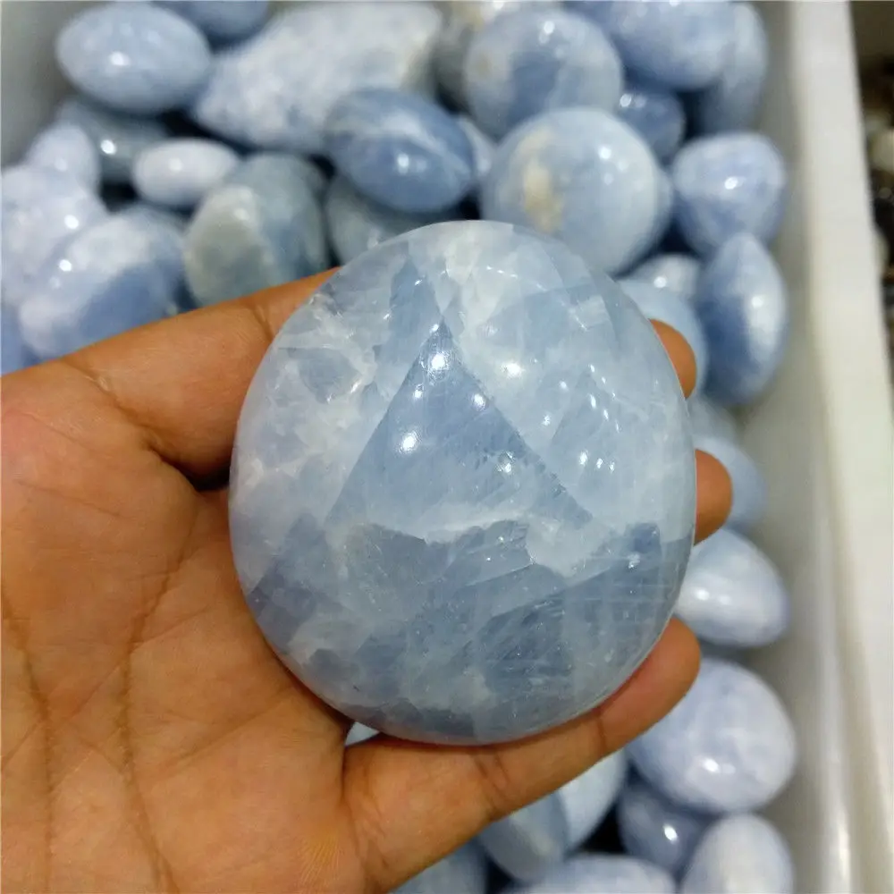 1 pcs hot sale 100% natural blue celestine crystal hand stone reiki healing Madagascar gemstone tumble as gift | Дом и сад