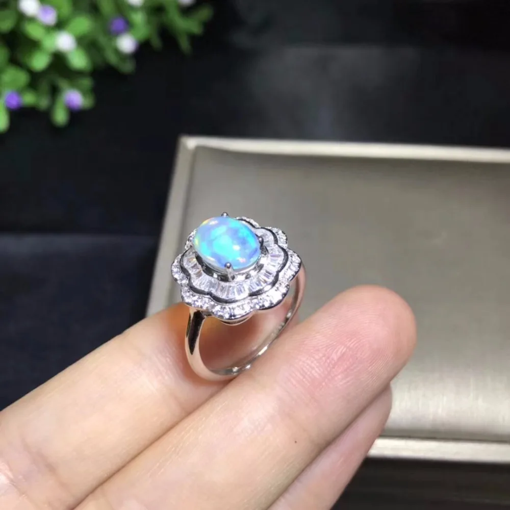 Uloveido натуральное ослепительное огненное Опаловое кольцо Стерлинговое Серебро 925