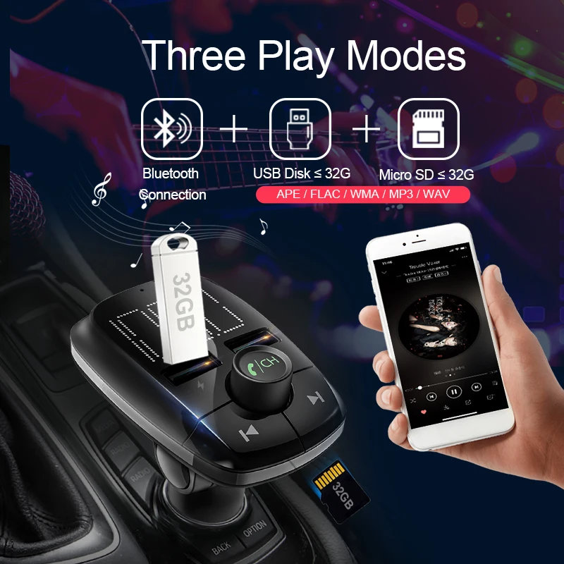 Fm-передатчик Bluetooth автомобильный комплект автомобиля hands-free U диск/TF карта автомобиля MP3 музыкальный плеер прикуриватель USB Автомобильное зарядное устройство