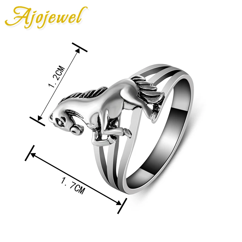 Ajojewel, Размер 6,5-8-9, новые модные ювелирные изделия, фирменный дизайн, ювелирные изделия в виде животных, высокое качество, кольца в виде лошади, Ретро стиль для женщин