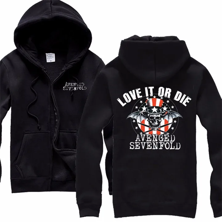 31 дизайн Harajuku череп Avenged Sevenfold A7X рок толстовки оболочка куртка панк тяжелый металл Толстовка молния флис sudadera