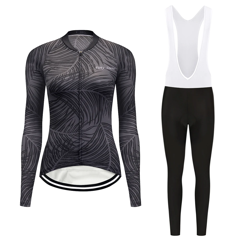 Женский трикотажный комплект для велоспорта Зимняя Теплая Флисовая одежда