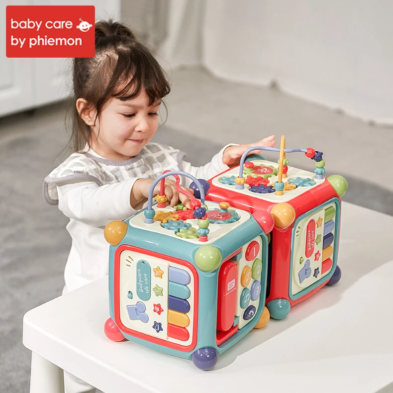 Babycare, детская коробка для занятий, многофункциональная музыкальная игрушка магический куб, часы, геометрические блоки, сортировка, развивающие игрушки