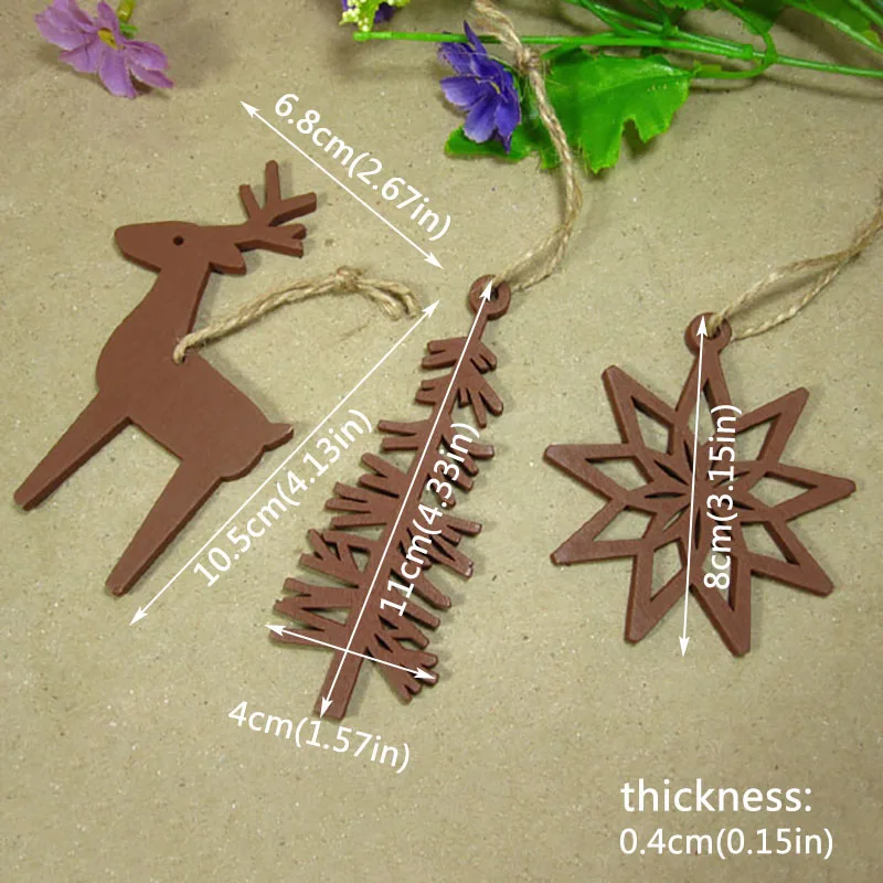 3 шт. полая елка украшения для дома деревянная подвеска рождественской елки