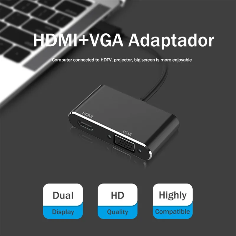 USB3.0 к адаптер HDMI VGA HD 1080P мульти-дисплей 2в1 USB к HDMI/VGA конвертер аудио видео кабель для Macbook адаптер для компьютера