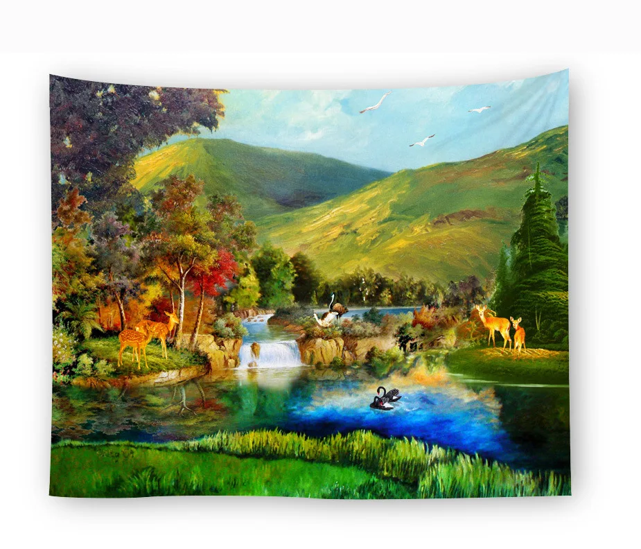 Живописный гобелен настенный художественный декор живописный двойной хиппи