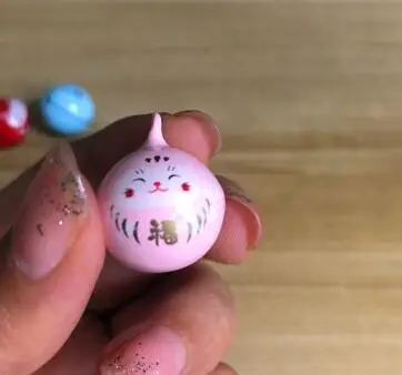 5pcs pink 5 шт. Lucky cat DIY ручной работы Манеки Неко Sakuran Fortune bells медные колокольчики амулеты «сделай сам» - Окраска металла: 5pcs pink