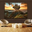 Горы здания двигателя шестерни стимпанк картина цельнокроеное платье Стиль изображение n холст печати Тип дома декоративные настенные Арт плакат